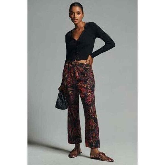 Farm Rio Anthropologie Printed Pull On Casual Pants Size Small NWT - Picture 2 of 7